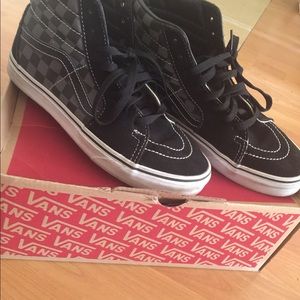 High top checkered vans
